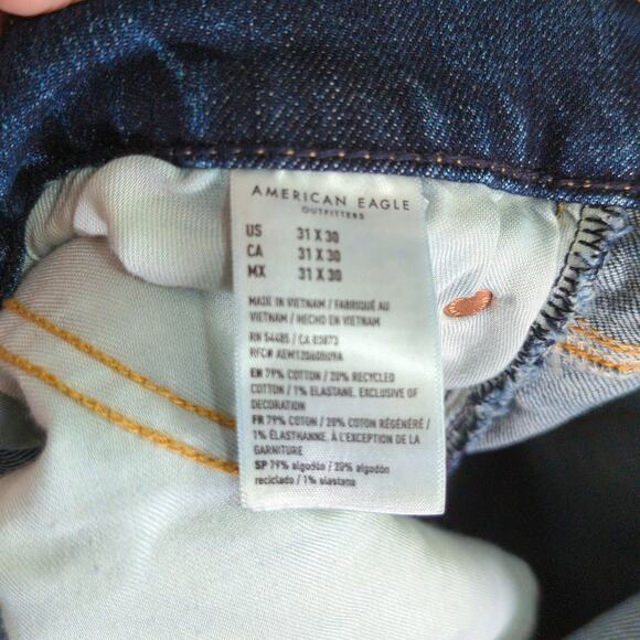 American Eagle Jeans Mens 31x30 Blue Relaxed Straight Flex - Picture 2 of 10